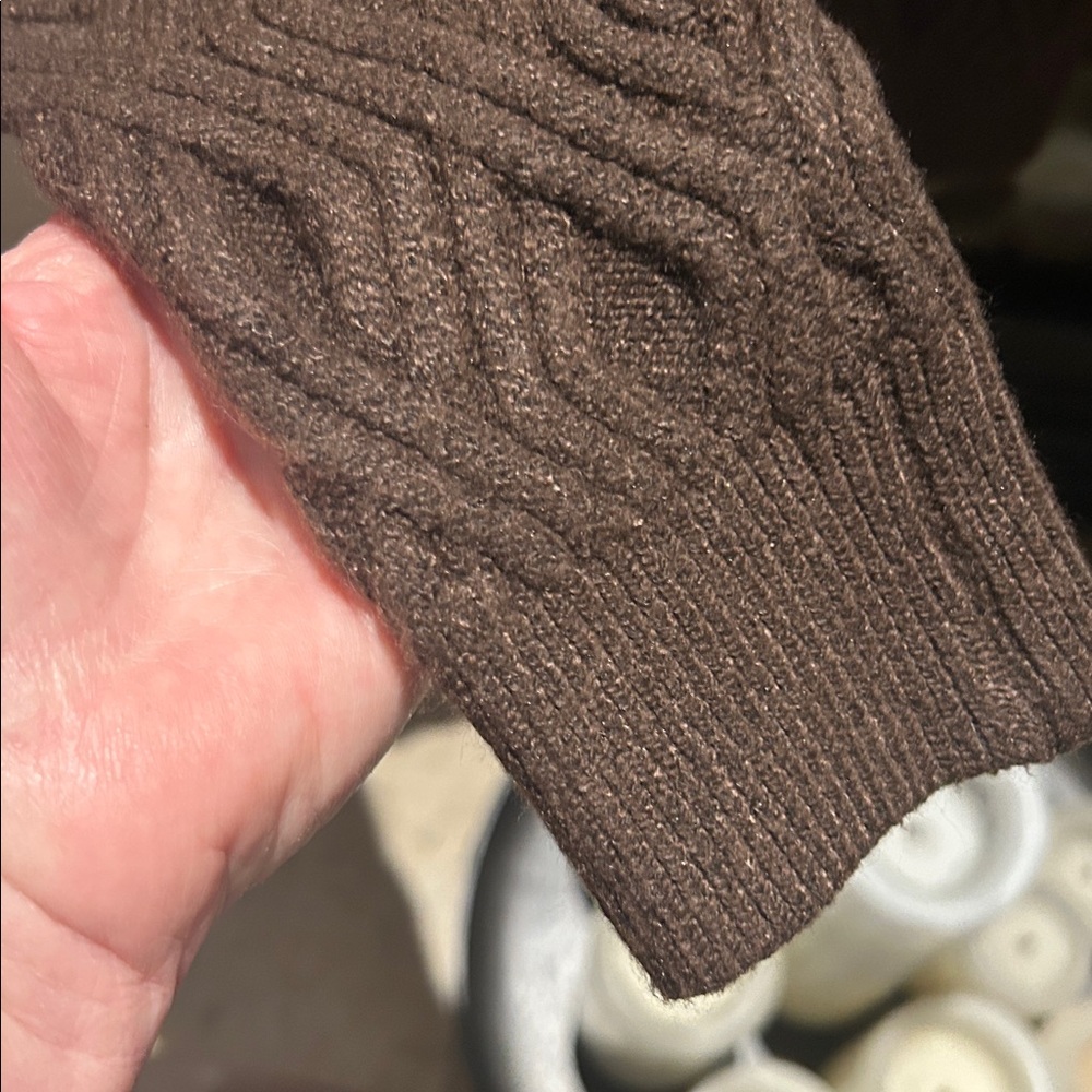 LOVETREND Chocolate Brown Cardigan with Faux Fur Collar - Picture 10 of 10